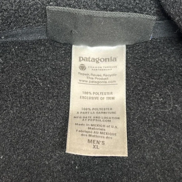 Patagonia Vest Mens XL Black Fleece Full Zip Pockets DGS Law Logo Hiking - Picture 6 of 9